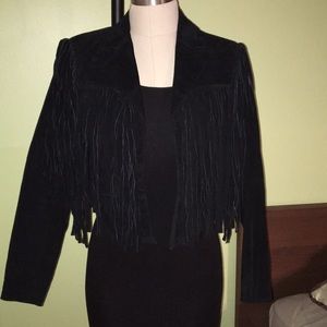 Cropped suede cowboy jacket